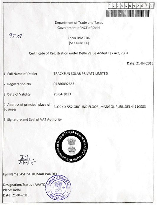 TIN Certificate